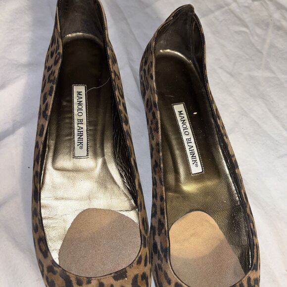 MANOLO BLAHNIK Leopard Suede Flats Classic‎ Ballet Size 40 - Picture 3 of 10